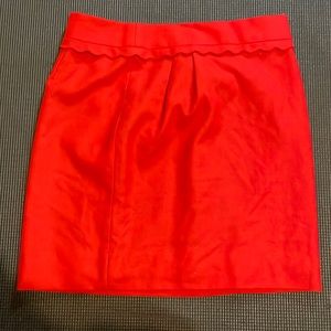 Red Jcrew mini skirt size 4